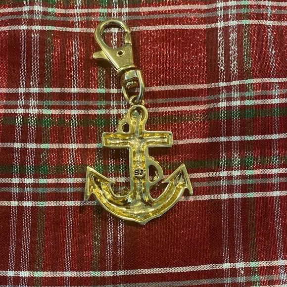 Vintage St. John gold nautical key ring with chain - Picture 4 of 5